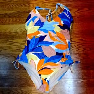 Kona Sol Blue and Orange Women's One-Piece Swimsuit